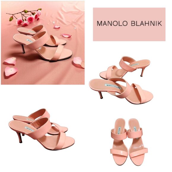 Manolo Blahnik Coral High Heel Shoes Sleek Design Size 36 Made In Italy - Picture 1 of 11
